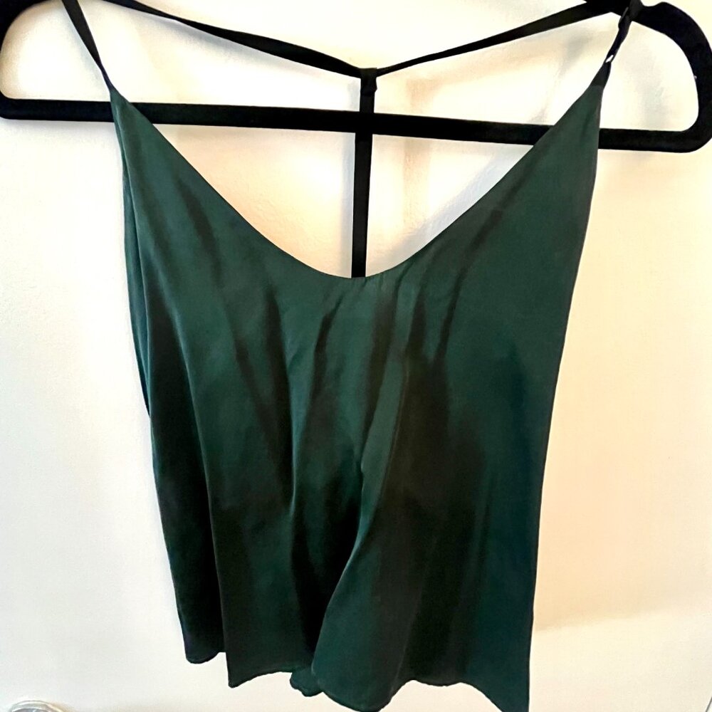 Lunya Washable Silk Cami Pant Set - Size M - Dark Green